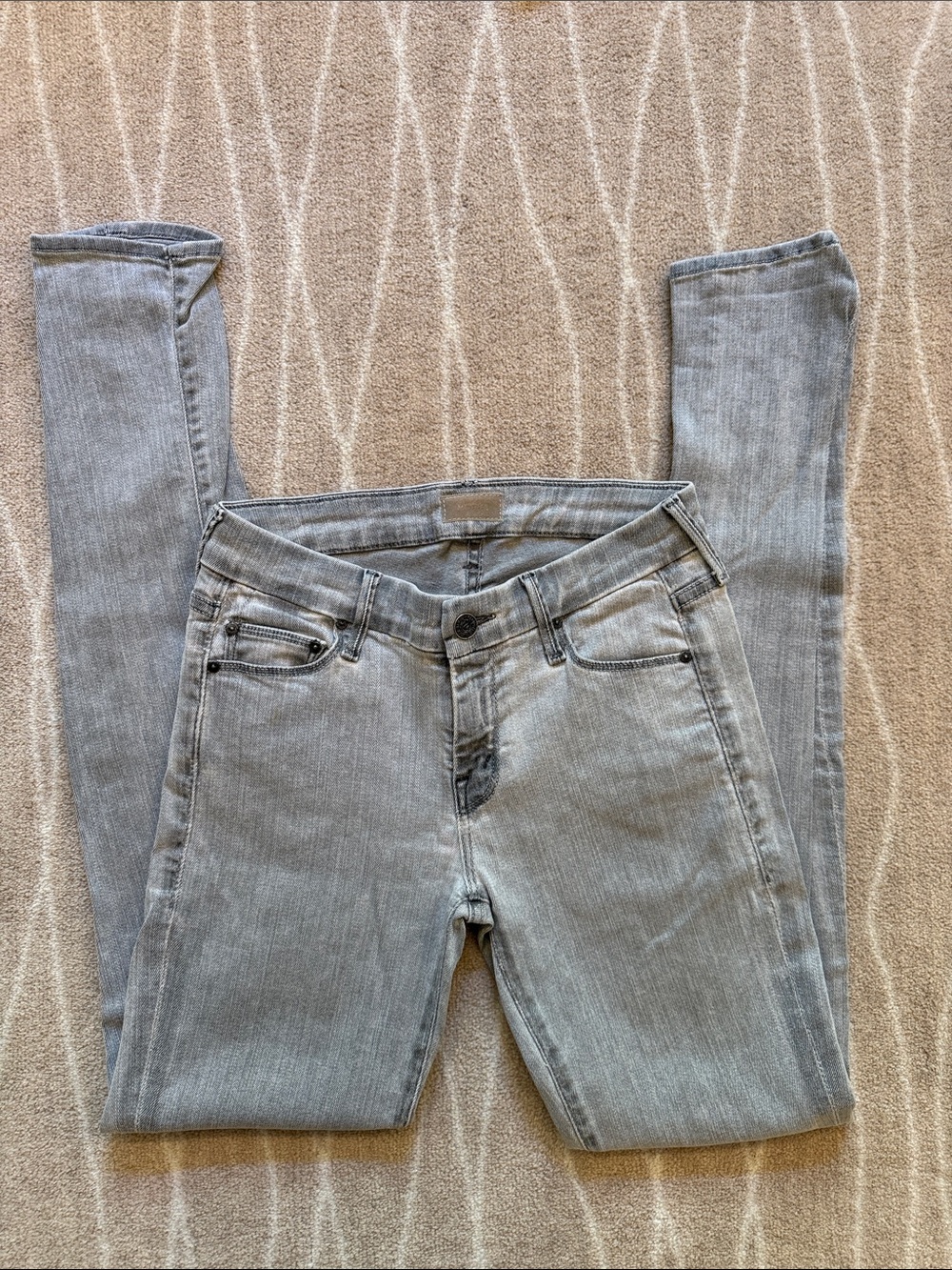 MOTHER Women’s Skinny Jeans in Light Gray Size 25